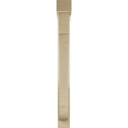 Ekena Millwork - BKTUR0352X26X34OLY05RCPR - Timberthane Faux Wood Olympic Style Bracket w/ Offset Brace, Block Ends, 3 1/2"W x 26"D x 34"H, Primed Tan