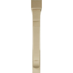 Ekena Millwork - BKTUR0352X28X28OLY05RCPR - Timberthane Faux Wood Olympic Style Bracket w/ Offset Brace, Block Ends, 3 1/2"W x 28"D x 28"H, Primed Tan