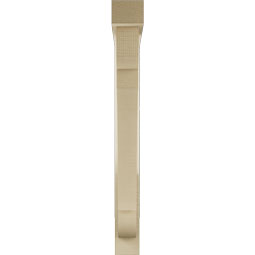 Ekena Millwork - BKTUR0352X28X32OLY05RCPR - Timberthane Faux Wood Olympic Style Bracket w/ Offset Brace, Block Ends, 3 1/2"W x 28"D x 32"H, Primed Tan
