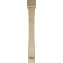 Ekena Millwork - BKTUR0352X30X30OLY05RCPR - Timberthane Faux Wood Olympic Style Bracket w/ Offset Brace, Block Ends, 3 1/2"W x 30"D x 30"H, Primed Tan