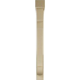 Ekena Millwork - BKTUR0352X30X34OLY05RCPR - Timberthane Faux Wood Olympic Style Bracket w/ Offset Brace, Block Ends, 3 1/2"W x 30"D x 34"H, Primed Tan