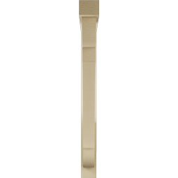 Ekena Millwork - BKTUR0352X32X36OLY05RCPR - Timberthane Faux Wood Olympic Style Bracket w/ Offset Brace, Block Ends, 3 1/2"W x 32"D x 36"H, Primed Tan