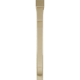 Ekena Millwork - BKTUR0352X34X38OLY05RCPR - Timberthane Faux Wood Olympic Style Bracket w/ Offset Brace, Block Ends, 3 1/2"W x 34"D x 38"H, Primed Tan
