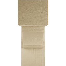 Ekena Millwork - BKTUR0554X14X14OLY05RCPR - Timberthane Faux Wood Olympic Style Bracket w/ Offset Brace, Block Ends, 5 1/2"W x 14"D x 14"H, Primed Tan