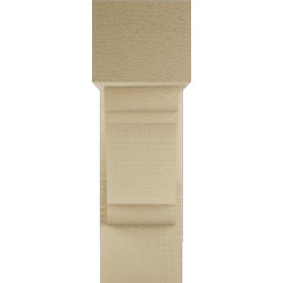 Ekena Millwork - BKTUR0554X14X18OLY05RCPR - Timberthane Faux Wood Olympic Style Bracket w/ Offset Brace, Block Ends, 5 1/2"W x 14"D x 18"H, Primed Tan