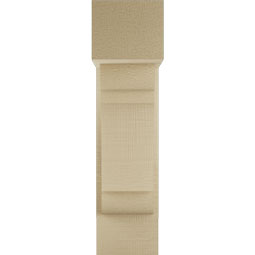Ekena Millwork - BKTUR0554X14X22OLY05RCPR - Timberthane Faux Wood Olympic Style Bracket w/ Offset Brace, Block Ends, 5 1/2"W x 14"D x 22"H, Primed Tan
