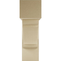 Ekena Millwork - BKTUR0554X18X18OLY05RCPR - Timberthane Faux Wood Olympic Style Bracket w/ Offset Brace, Block Ends, 5 1/2"W x 18"D x 18"H, Primed Tan