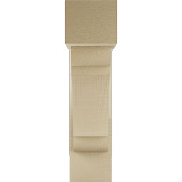 Ekena Millwork - BKTUR0554X18X22OLY05RCPR - Timberthane Faux Wood Olympic Style Bracket w/ Offset Brace, Block Ends, 5 1/2"W x 18"D x 22"H, Primed Tan
