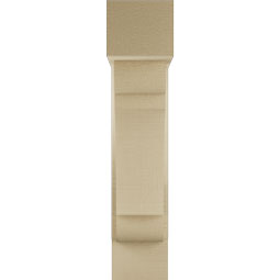 Ekena Millwork - BKTUR0554X18X26OLY05RCPR - Timberthane Faux Wood Olympic Style Bracket w/ Offset Brace, Block Ends, 5 1/2"W x 18"D x 26"H, Primed Tan