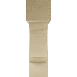 Ekena Millwork - BKTUR0554X20X20OLY05RCPR - Timberthane Faux Wood Olympic Style Bracket w/ Offset Brace, Block Ends, 5 1/2"W x 20"D x 20"H, Primed Tan