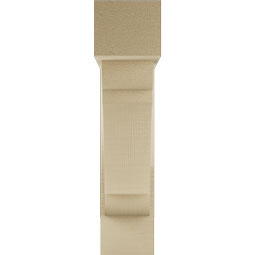 Ekena Millwork - BKTUR0554X20X24OLY05RCPR - Timberthane Faux Wood Olympic Style Bracket w/ Offset Brace, Block Ends, 5 1/2"W x 20"D x 24"H, Primed Tan