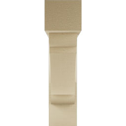 Ekena Millwork - BKTUR0554X22X22OLY05RCPR - Timberthane Faux Wood Olympic Style Bracket w/ Offset Brace, Block Ends, 5 1/2"W x 22"D x 22"H, Primed Tan