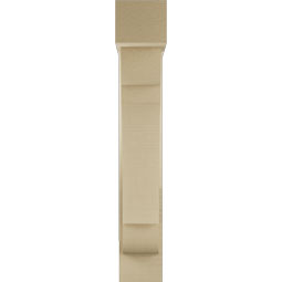 Ekena Millwork - BKTUR0554X22X34OLY05RCPR - Timberthane Faux Wood Olympic Style Bracket w/ Offset Brace, Block Ends, 5 1/2"W x 22"D x 34"H, Primed Tan
