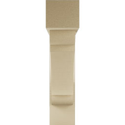 Ekena Millwork - BKTUR0554X24X24OLY05RCPR - Timberthane Faux Wood Olympic Style Bracket w/ Offset Brace, Block Ends, 5 1/2"W x 24"D x 24"H, Primed Tan