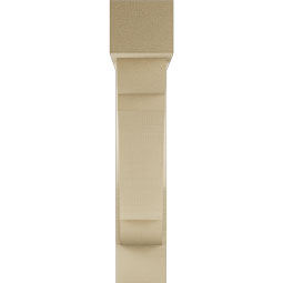 Ekena Millwork - BKTUR0554X24X28OLY05RCPR - Timberthane Faux Wood Olympic Style Bracket w/ Offset Brace, Block Ends, 5 1/2"W x 24"D x 28"H, Primed Tan