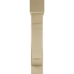 Ekena Millwork - BKTUR0554X24X32OLY05RCPR - Timberthane Faux Wood Olympic Style Bracket w/ Offset Brace, Block Ends, 5 1/2"W x 24"D x 32"H, Primed Tan