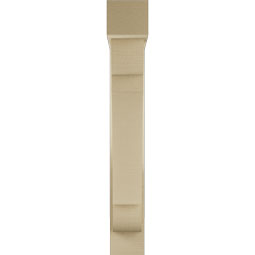 Ekena Millwork - BKTUR0554X26X38OLY05RCPR - Timberthane Faux Wood Olympic Style Bracket w/ Offset Brace, Block Ends, 5 1/2"W x 26"D x 38"H, Primed Tan