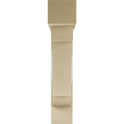 Ekena Millwork - BKTUR0554X28X28OLY05RCPR - Timberthane Faux Wood Olympic Style Bracket w/ Offset Brace, Block Ends, 5 1/2"W x 28"D x 28"H, Primed Tan
