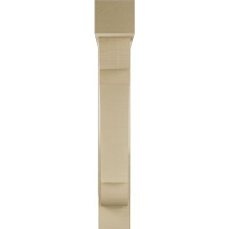 Ekena Millwork - BKTUR0554X28X36OLY05RCPR - Timberthane Faux Wood Olympic Style Bracket w/ Offset Brace, Block Ends, 5 1/2"W x 28"D x 36"H, Primed Tan
