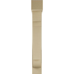 Ekena Millwork - BKTUR0554X28X40OLY05RCPR - Timberthane Faux Wood Olympic Style Bracket w/ Offset Brace, Block Ends, 5 1/2"W x 28"D x 40"H, Primed Tan