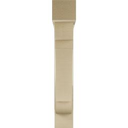 Ekena Millwork - BKTUR0554X30X34OLY05RCPR - Timberthane Faux Wood Olympic Style Bracket w/ Offset Brace, Block Ends, 5 1/2"W x 30"D x 34"H, Primed Tan