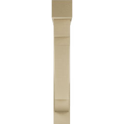 Ekena Millwork - BKTUR0554X30X38OLY05RCPR - Timberthane Faux Wood Olympic Style Bracket w/ Offset Brace, Block Ends, 5 1/2"W x 30"D x 38"H, Primed Tan