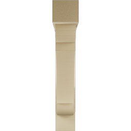 Ekena Millwork - BKTUR0554X32X32OLY05RCPR - Timberthane Faux Wood Olympic Style Bracket w/ Offset Brace, Block Ends, 5 1/2"W x 32"D x 32"H, Primed Tan