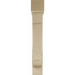 Ekena Millwork - BKTUR0554X32X36OLY05RCPR - Timberthane Faux Wood Olympic Style Bracket w/ Offset Brace, Block Ends, 5 1/2"W x 32"D x 36"H, Primed Tan