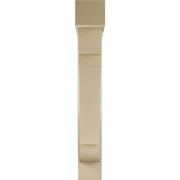 Ekena Millwork - BKTUR0554X32X38OLY05RCPR - Timberthane Faux Wood Olympic Style Bracket w/ Offset Brace, Block Ends, 5 1/2"W x 32"D x 38"H, Primed Tan