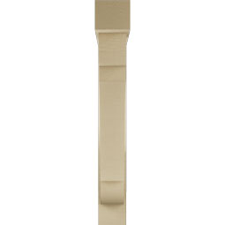 Ekena Millwork - BKTUR0554X32X40OLY05RCPR - Timberthane Faux Wood Olympic Style Bracket w/ Offset Brace, Block Ends, 5 1/2"W x 32"D x 40"H, Primed Tan