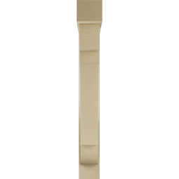 Ekena Millwork - BKTUR0554X32X44OLY05RCPR - Timberthane Faux Wood Olympic Style Bracket w/ Offset Brace, Block Ends, 5 1/2"W x 32"D x 44"H, Primed Tan