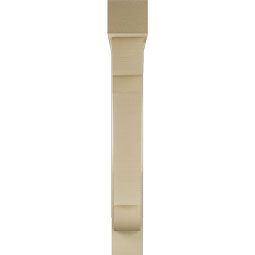 Ekena Millwork - BKTUR0554X34X40OLY05RCPR - Timberthane Faux Wood Olympic Style Bracket w/ Offset Brace, Block Ends, 5 1/2"W x 34"D x 40"H, Primed Tan