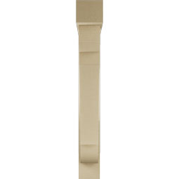 Ekena Millwork - BKTUR0554X34X42OLY05RCPR - Timberthane Faux Wood Olympic Style Bracket w/ Offset Brace, Block Ends, 5 1/2"W x 34"D x 42"H, Primed Tan