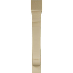 Ekena Millwork - BKTUR0554X36X40OLY05RCPR - Timberthane Faux Wood Olympic Style Bracket w/ Offset Brace, Block Ends, 5 1/2"W x 36"D x 40"H, Primed Tan