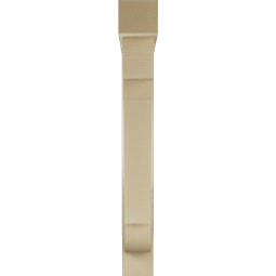 Ekena Millwork - BKTUR0554X36X44OLY05RCPR - Timberthane Faux Wood Olympic Style Bracket w/ Offset Brace, Block Ends, 5 1/2"W x 36"D x 44"H, Primed Tan