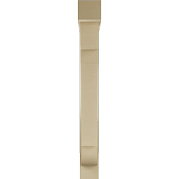 Ekena Millwork - BKTUR0554X36X48OLY05RCPR - Timberthane Faux Wood Olympic Style Bracket w/ Offset Brace, Block Ends, 5 1/2"W x 36"D x 48"H, Primed Tan