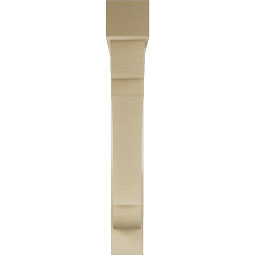 Ekena Millwork - BKTUR0554X38X38OLY05RCPR - Timberthane Faux Wood Olympic Style Bracket w/ Offset Brace, Block Ends, 5 1/2"W x 38"D x 38"H, Primed Tan