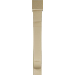 Ekena Millwork - BKTUR0554X38X44OLY05RCPR - Timberthane Faux Wood Olympic Style Bracket w/ Offset Brace, Block Ends, 5 1/2"W x 38"D x 44"H, Primed Tan