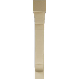 Ekena Millwork - BKTUR0554X40X40OLY05RCPR - Timberthane Faux Wood Olympic Style Bracket w/ Offset Brace, Block Ends, 5 1/2"W x 40"D x 40"H, Primed Tan