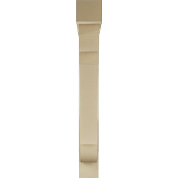 Ekena Millwork - BKTUR0554X40X44OLY05RCPR - Timberthane Faux Wood Olympic Style Bracket w/ Offset Brace, Block Ends, 5 1/2"W x 40"D x 44"H, Primed Tan