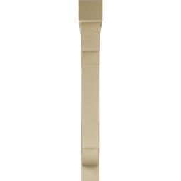 Ekena Millwork - BKTUR0554X42X48OLY05RCPR - Timberthane Faux Wood Olympic Style Bracket w/ Offset Brace, Block Ends, 5 1/2"W x 42"D x 48"H, Primed Tan