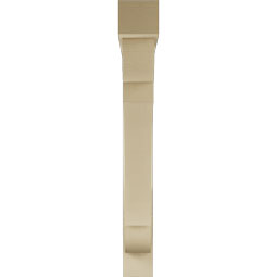 Ekena Millwork - BKTUR0554X44X44OLY05RCPR - Timberthane Faux Wood Olympic Style Bracket w/ Offset Brace, Block Ends, 5 1/2"W x 44"D x 44"H, Primed Tan