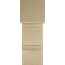 Ekena Millwork - BKTUR0756X18X22OLY05RCPR - Timberthane Faux Wood Olympic Style Bracket w/ Offset Brace, Block Ends, 7 1/2"W x 18"D x 22"H, Primed Tan