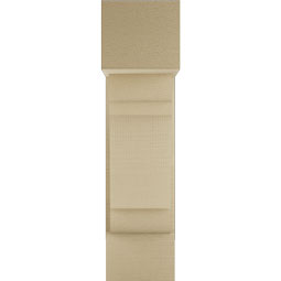 Ekena Millwork - BKTUR0756X18X30OLY05RCPR - Timberthane Faux Wood Olympic Style Bracket w/ Offset Brace, Block Ends, 7 1/2"W x 18"D x 30"H, Primed Tan