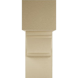 Ekena Millwork - BKTUR0756X20X20OLY05RCPR - Timberthane Faux Wood Olympic Style Bracket w/ Offset Brace, Block Ends, 7 1/2"W x 20"D x 20"H, Primed Tan
