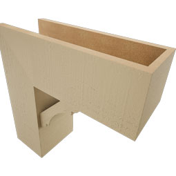 Ekena Millwork - BKTUR0756X20X20OLY05RCPR - Timberthane Faux Wood Olympic Style Bracket w/ Offset Brace, Block Ends, 7 1/2"W x 20"D x 20"H, Primed Tan