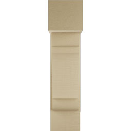 Ekena Millwork - BKTUR0756X20X32OLY05RCPR - Timberthane Faux Wood Olympic Style Bracket w/ Offset Brace, Block Ends, 7 1/2"W x 20"D x 32"H, Primed Tan