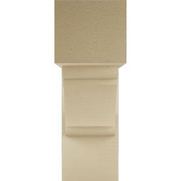 Ekena Millwork - BKTUR0756X22X22OLY05RCPR - Timberthane Faux Wood Olympic Style Bracket w/ Offset Brace, Block Ends, 7 1/2"W x 22"D x 22"H, Primed Tan