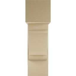 Ekena Millwork - BKTUR0756X22X26OLY05RCPR - Timberthane Faux Wood Olympic Style Bracket w/ Offset Brace, Block Ends, 7 1/2"W x 22"D x 26"H, Primed Tan