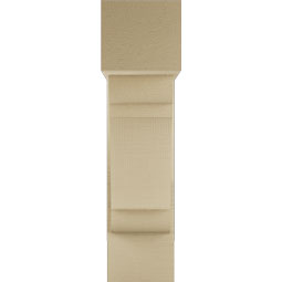 Ekena Millwork - BKTUR0756X22X30OLY05RCPR - Timberthane Faux Wood Olympic Style Bracket w/ Offset Brace, Block Ends, 7 1/2"W x 22"D x 30"H, Primed Tan